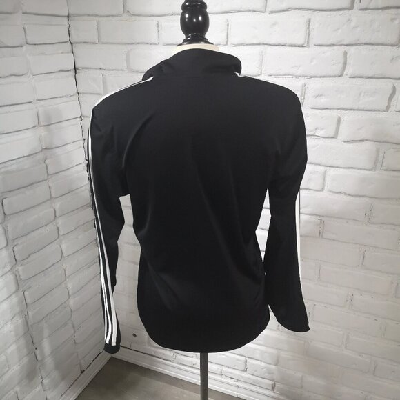 Adidas Youth's Size XL Unisex Black with White Stripes 1/4 Zip Pullover - Picture 2 of 11